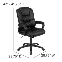 Flash Furniture Flash Fundamentals Big & Tall 400 Lb. Rated LeatherSoft Swivel Office Chair With Padded Arms 23 Flash Furniture Flash Fundamentals Big & Tall 400 Lb. Rated LeatherSoft Swivel Office Chair With Padded Arms -Flash Furniture GUEST 1c0e6534 b4d5 4774 8703 44585b990099