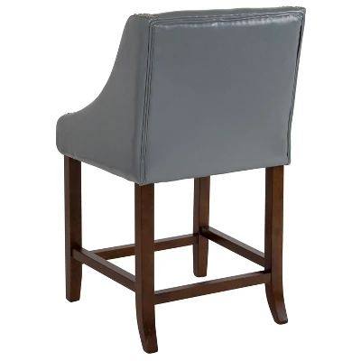 Flash Furniture Carmel Series 24" High Transitional Wood Counter Height Stool With Accent Nail Trim 6 Flash Furniture Carmel Series 24" High Transitional Wood Counter Height Stool With Accent Nail Trim - Image 6