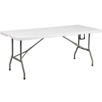 Flash Furniture 6-Foot Bi-Fold Plastic Banquet And Event Folding Table With Carrying Handle 10 Flash Furniture 6-Foot Bi-Fold Plastic Banquet And Event Folding Table With Carrying Handle - Image 10