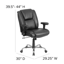 Flash Furniture HERCULES Series Big & Tall 400 Lb. Rated Black LeatherSoft Ergonomic Task Office Chair With Chrome Base And Adjustable Arms -Flash Furniture GUEST 1ec88671 1ecb 41b2 b9ba d727b5cd4547