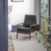 Flash Furniture Langston Commercial Grade Upholstered Mid Century Modern Arm Chair With Wooden Frame And Arms