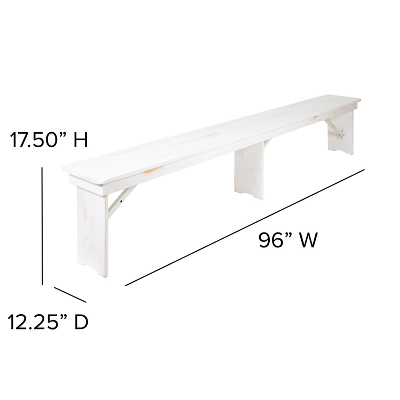 Flash Furniture HERCULES Series 8' X 12'' Solid Pine Folding Farm Bench With 3 Legs 5 Flash Furniture HERCULES Series 8' X 12'' Solid Pine Folding Farm Bench With 3 Legs - Image 5