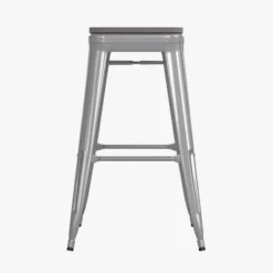 Flash Furniture Cierra Set Of 4 Commercial Grade 30" High Backless Metal Indoor Bar Height Stools With All-Weather Poly Resin Seats -Flash Furniture GUEST 1f58f845 879e 45d1 95ba 16e461a3247d
