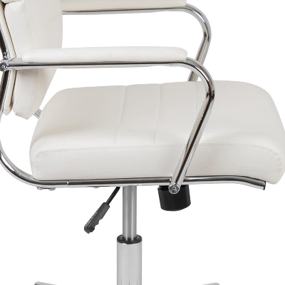 Flash Furniture Hansel High Back White LeatherSoft Contemporary Panel Executive Swivel Office Chair 6 Flash Furniture Hansel High Back White LeatherSoft Contemporary Panel Executive Swivel Office Chair - Image 6