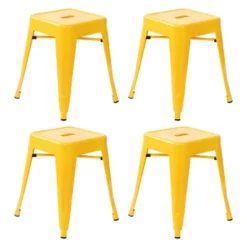 Flash Furniture 18" Table Height Stool, Stackable Backless Metal Indoor Dining Stool, Commercial Grade Restaurant Stool - Set Of 4 24 Flash Furniture 18" Table Height Stool, Stackable Backless Metal Indoor Dining Stool, Commercial Grade Restaurant Stool - Set Of 4 -Flash Furniture GUEST 204c5e25 7efd 473a bc35 e3cf1a7ac8e0