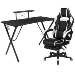 Flash Furniture Gaming Desk With Cup Holder/Headphone Hook/Monitor Stand & Reclining Back/Arms Gaming Chair With Footrest 23 Flash Furniture Gaming Desk With Cup Holder/Headphone Hook/Monitor Stand & Reclining Back/Arms Gaming Chair With Footrest -Flash Furniture GUEST 21490de1 edb7 4913 98c3 8dd95877e29f