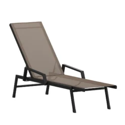 Flash Furniture Brazos Adjustable Chaise Lounge Chair With Arms, All-Weather Outdoor Five-Position Recliner -Flash Furniture GUEST 214b1b86 85bf 4e8b ae98 d32e4cb2bc9c