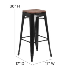 Flash Furniture 30" High Backless Metal Barstool With Square Wood Seat 20 Flash Furniture 30" High Backless Metal Barstool With Square Wood Seat -Flash Furniture GUEST 21f5dee8 3749 44fd a9e0 09030acd21a9