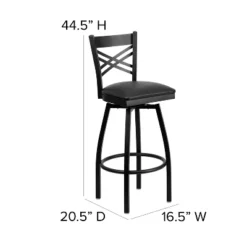 Flash Furniture Black ''X'' Back Swivel Metal Barstool 19 Flash Furniture Black ''X'' Back Swivel Metal Barstool -Flash Furniture GUEST 224b0d4b 2b69 4cbc a1fc b86f95efd1eb