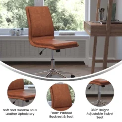 Flash Furniture Madigan Mid-Back Armless Swivel Task Office Chair With Upholstery And Adjustable Metal Base 19 Flash Furniture Madigan Mid-Back Armless Swivel Task Office Chair With Upholstery And Adjustable Metal Base -Flash Furniture GUEST 22859bc5 4824 4171 8c75 da9e8fe9a3b8