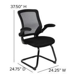 Flash Furniture Black Mesh Sled Base Side Reception Chair With Flip-Up Arms 15 Flash Furniture Black Mesh Sled Base Side Reception Chair With Flip-Up Arms -Flash Furniture GUEST 2332cb8d 5aa3 4ff6 bc8f 4d49645550d8