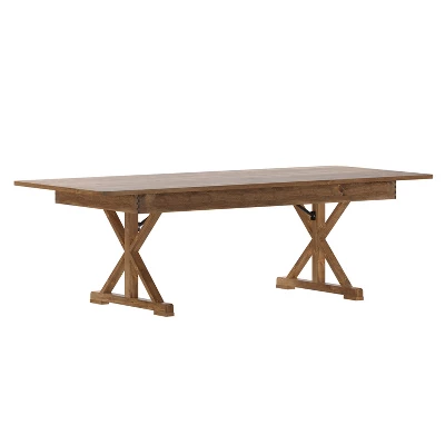Flash Furniture HERCULES 8' X 40" Rectangular Solid Pine Folding Farm Table With X Legs 14 Flash Furniture HERCULES 8' X 40" Rectangular Solid Pine Folding Farm Table With X Legs - Image 14