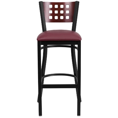 Flash Furniture Black Decorative Cutout Back Metal Restaurant Barstool 4 Flash Furniture Black Decorative Cutout Back Metal Restaurant Barstool - Image 4