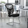 Flash Furniture Black Mesh Side Reception Chair With Chrome Sled Base