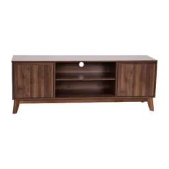 Flash Furniture Hatfield Mid-Century Modern TV Stand For Up To 64 Inch TV's - 60 Inch Media Center With Adjustable Center Shelf And Dual Soft Close Doors -Flash Furniture GUEST 2527911c b8a0 4058 a8e4 21a2a19f6620