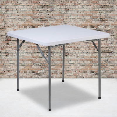 Flash Furniture 2.81-Foot Square Granite White Plastic Folding Table 1 Flash Furniture 2.81-Foot Square Granite White Plastic Folding Table