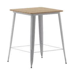 Flash Furniture Declan Commercial Indoor/Outdoor Bar Top Table, 31.5" Square All Weather Poly Resin Top With Steel Base -Flash Furniture GUEST 26712611 4c5b 4550 a23f 218143df4c43