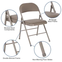 Flash Furniture 2 Pack HERCULES Series Double Braced Vinyl Folding Chair -Flash Furniture GUEST 27732a1b fb93 4b43 a09f 4babe215b488