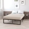 Flash Furniture 14 Inch Metal Platform Bed Frame - No Box Spring Needed With Steel Slat Support And Quick Lock Functionality
