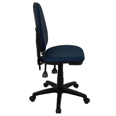 Flash Furniture Mid-Back Navy Blue Fabric Multifunction Swivel Ergonomic Task Office Chair With Adjustable Lumbar Support 2 Flash Furniture Mid-Back Navy Blue Fabric Multifunction Swivel Ergonomic Task Office Chair With Adjustable Lumbar Support - Image 2