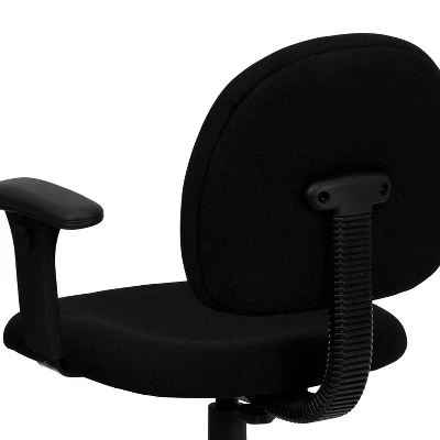 Flash Furniture Wayne Mid-Back Black Fabric Swivel Task Office Chair With Adjustable Arms 5 Flash Furniture Wayne Mid-Back Black Fabric Swivel Task Office Chair With Adjustable Arms - Image 5