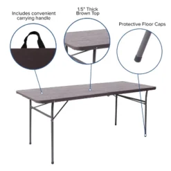 Flash Furniture 6-Foot Bi-Fold Plastic Banquet And Event Folding Table With Carrying Handle 19 Flash Furniture 6-Foot Bi-Fold Plastic Banquet And Event Folding Table With Carrying Handle -Flash Furniture GUEST 28a8e125 88ba 4115 9e7b 014533d6c33e