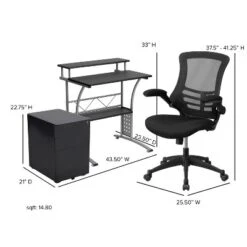 Flash Furniture Work From Home Kit - Black Computer Desk, Ergonomic Mesh Office Chair And Locking Mobile Filing Cabinet With Side Handles 13 Flash Furniture Work From Home Kit - Black Computer Desk, Ergonomic Mesh Office Chair And Locking Mobile Filing Cabinet With Side Handles -Flash Furniture GUEST 28c26666 4905 44c4 8d1e 25920f67c3d1