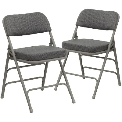 Flash Furniture 2 Pack HERCULES Series Premium Curved Triple Braced & Double Hinged Fabric Upholstered Metal Folding Chair 13 Flash Furniture 2 Pack HERCULES Series Premium Curved Triple Braced & Double Hinged Fabric Upholstered Metal Folding Chair - Image 13