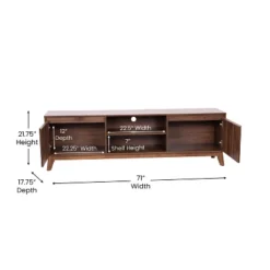 Flash Furniture Hatfield Mid-Century Modern TV Stand For Up To 64 Inch TV's - 60 Inch Media Center With Adjustable Center Shelf And Dual Soft Close Doors -Flash Furniture GUEST 29712e59 dbf2 4fb3 8245 4d1976c45b7b