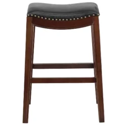 Flash Furniture 30'' High Backless Cappuccino Wood Barstool With Black LeatherSoft Saddle Seat 3 Flash Furniture 30'' High Backless Cappuccino Wood Barstool With Black LeatherSoft Saddle Seat -Flash Furniture GUEST 29fef9aa 2a60 4f09 aedc b67a1dba8e19