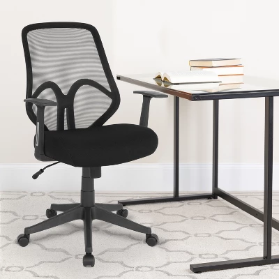 Flash Furniture Salerno Series High Back Black Mesh Office Chair With Arms 1 Flash Furniture Salerno Series High Back Black Mesh Office Chair With Arms