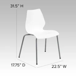 Flash Furniture HERCULES Series 770 Lb. Capacity White Stack Chair With Lumbar Support And Silver Frame 11 Flash Furniture HERCULES Series 770 Lb. Capacity White Stack Chair With Lumbar Support And Silver Frame -Flash Furniture GUEST 2c98291d 6f86 450a 80f0 3c56115f26a5