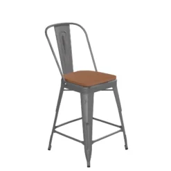 Flash Furniture Lincoln 24'' High Indoor Counter Height Stool With Back With Poly Resin Wood Seat 27 Flash Furniture Lincoln 24'' High Indoor Counter Height Stool With Back With Poly Resin Wood Seat -Flash Furniture GUEST 2cfc15e6 3d49 406a a370 f2cfaf081396