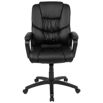 Flash Furniture Flash Fundamentals Big & Tall 400 Lb. Rated LeatherSoft Swivel Office Chair With Padded Arms 4 Flash Furniture Flash Fundamentals Big & Tall 400 Lb. Rated LeatherSoft Swivel Office Chair With Padded Arms - Image 4