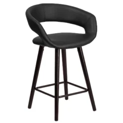 Flash Furniture Brynn Series 24'' High Contemporary Vinyl Rounded Back Counter Height Stool With Cappuccino Wood Frame 22 Flash Furniture Brynn Series 24'' High Contemporary Vinyl Rounded Back Counter Height Stool With Cappuccino Wood Frame -Flash Furniture GUEST 2d3c0955 be9a 4b1d 90b1 9a1bac7a1f7c