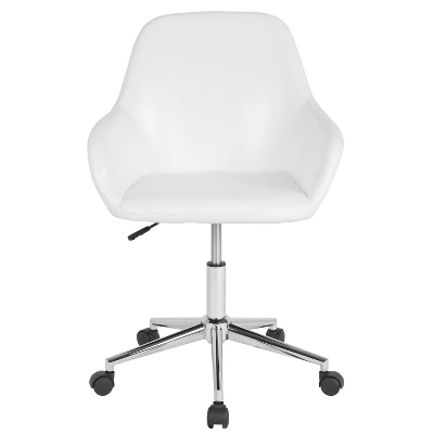 Flash Furniture Cortana Home And Office Mid-Back Chair In White LeatherSoft 4 Flash Furniture Cortana Home And Office Mid-Back Chair In White LeatherSoft - Image 4