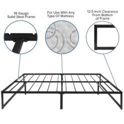 Flash Furniture 14 Inch Metal Platform Bed Frame - No Box Spring Needed With Steel Slat Support And Quick Lock Functionality 28 Flash Furniture 14 Inch Metal Platform Bed Frame - No Box Spring Needed With Steel Slat Support And Quick Lock Functionality -Flash Furniture GUEST 2e9b91cb 498e 45f8 9075 4996106dd6b0