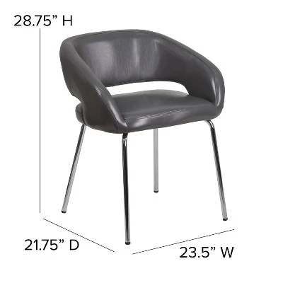 Flash Furniture Fusion Series Contemporary LeatherSoft Side Reception Chair With Chrome Legs 5 Flash Furniture Fusion Series Contemporary LeatherSoft Side Reception Chair With Chrome Legs - Image 5