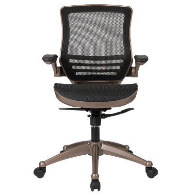 Flash Furniture Mid-Back Transparent Mesh Executive Swivel Office Chair With Flip-Up Arms 8 Flash Furniture Mid-Back Transparent Mesh Executive Swivel Office Chair With Flip-Up Arms - Image 8