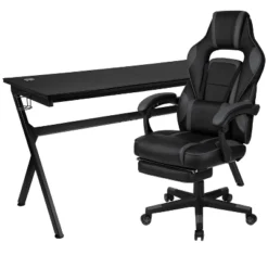 Flash Furniture Gaming Desk With Cup Holder/Headphone Hook/Removable Mousepad Top & Reclining Back/Arms Gaming Chair With Footrest 31 Flash Furniture Gaming Desk With Cup Holder/Headphone Hook/Removable Mousepad Top & Reclining Back/Arms Gaming Chair With Footrest -Flash Furniture GUEST 336d5609 a20c 467d bf57 81784f3662fc