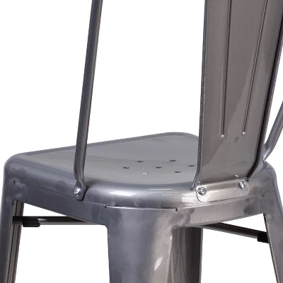 Flash Furniture 24'' High Clear Coated Indoor Counter Height Stool With Back 4 Flash Furniture 24'' High Clear Coated Indoor Counter Height Stool With Back - Image 4