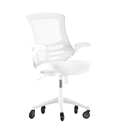 Flash Furniture Kelista Mid-Back Swivel Ergonomic Task Office Chair With Flip-Up Arms And Transparent Roller Wheels 13 Flash Furniture Kelista Mid-Back Swivel Ergonomic Task Office Chair With Flip-Up Arms And Transparent Roller Wheels - Image 13