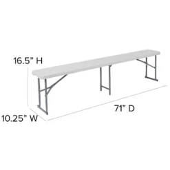 Flash Furniture 10.25''W X 71''L Bi-Fold Granite White Plastic Bench With Carrying Handle 9 Flash Furniture 10.25''W X 71''L Bi-Fold Granite White Plastic Bench With Carrying Handle -Flash Furniture GUEST 360f38ef cb52 45bf bbe6 4885bb81d760