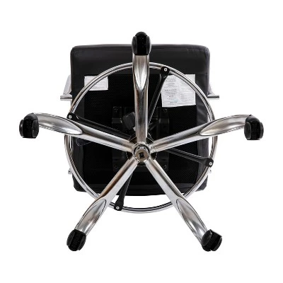 Flash Furniture Mid-Back LeatherSoft Drafting Chair With Adjustable Foot Ring And Chrome Base 9 Flash Furniture Mid-Back LeatherSoft Drafting Chair With Adjustable Foot Ring And Chrome Base - Image 9