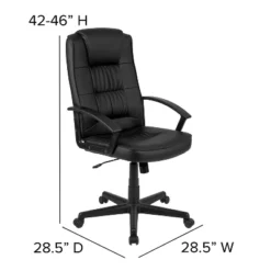 Flash Furniture Biscayne Flash Fundamentals High Back Black LeatherSoft-Padded Task Office Chair With Arms 16 Flash Furniture Biscayne Flash Fundamentals High Back Black LeatherSoft-Padded Task Office Chair With Arms -Flash Furniture GUEST 379bbda7 1e9a 4ef1 8560 ea56cdfef3e9