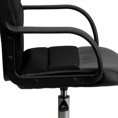 Swivel Task Chair Black Leather/Mesh - Flash Furniture 10 Swivel Task Chair Black Leather/Mesh - Flash Furniture - Image 10