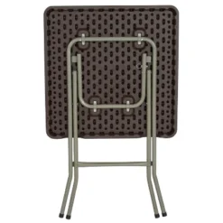 Flash Furniture 1.95-Foot Square Brown Rattan Plastic Folding Table 16 Flash Furniture 1.95-Foot Square Brown Rattan Plastic Folding Table -Flash Furniture GUEST 38107a30 c523 4723 95f5 36e1138b1712