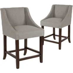 Flash Furniture Carmel Series 24" High Transitional Wood Counter Height Stool With Accent Nail Trim, Set Of 2 28 Flash Furniture Carmel Series 24" High Transitional Wood Counter Height Stool With Accent Nail Trim, Set Of 2 -Flash Furniture GUEST 383e5498 cbfe 4547 aba1 b532d9ae4d71