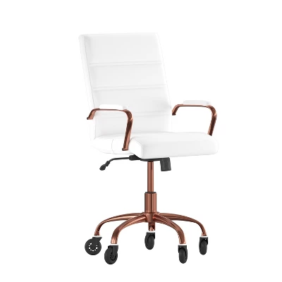 Flash Furniture Camilia Mid-Back Executive Swivel Office Chair With Arms, And Transparent Roller Wheels 12 Flash Furniture Camilia Mid-Back Executive Swivel Office Chair With Arms, And Transparent Roller Wheels - Image 12