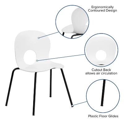 Flash Furniture HERCULES Series 770 Lb. Capacity Designer Plastic Stack Chair With Black Frame 2 Flash Furniture HERCULES Series 770 Lb. Capacity Designer Plastic Stack Chair With Black Frame - Image 2